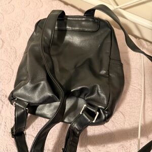 Black Leather Backpack